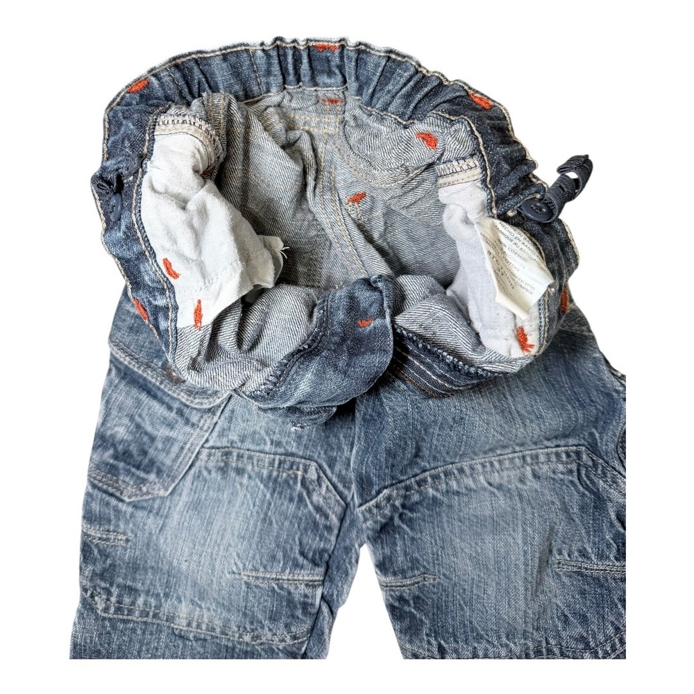 Wrangler Cargo Jeans Kids 3T Blue Denim Adjustable Waist Utility Workwear Pants - Picture 5 of 9